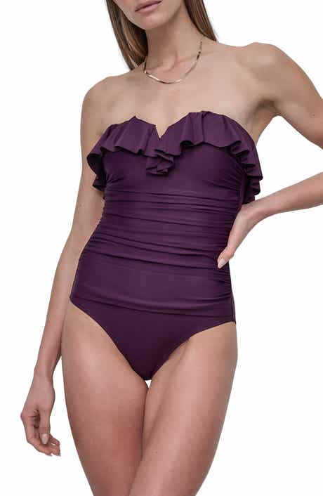 Ruffled Bandeau One-Piece Swimsuit