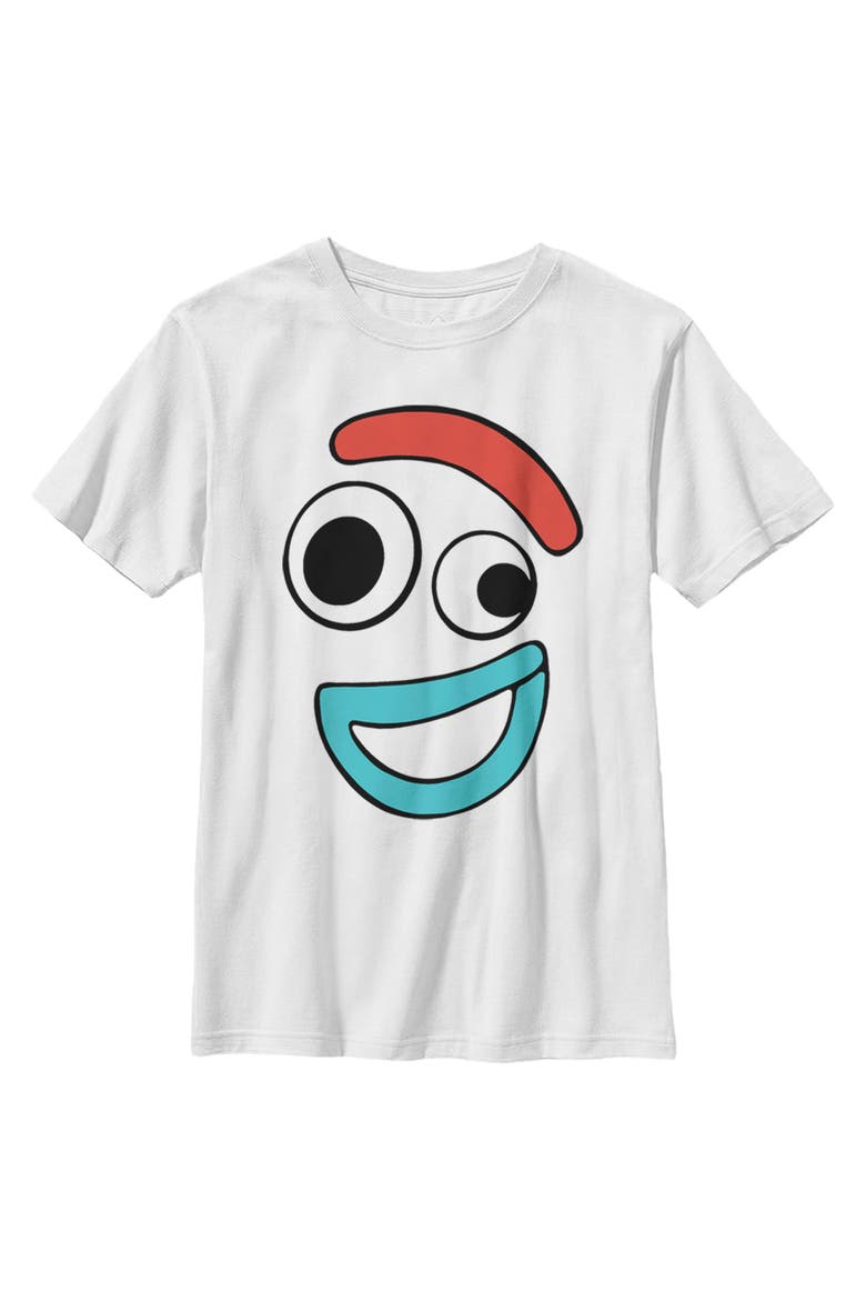 Boy's Toy Story Forky Smiling Face  Graphic T-Shirt, Main, color, White