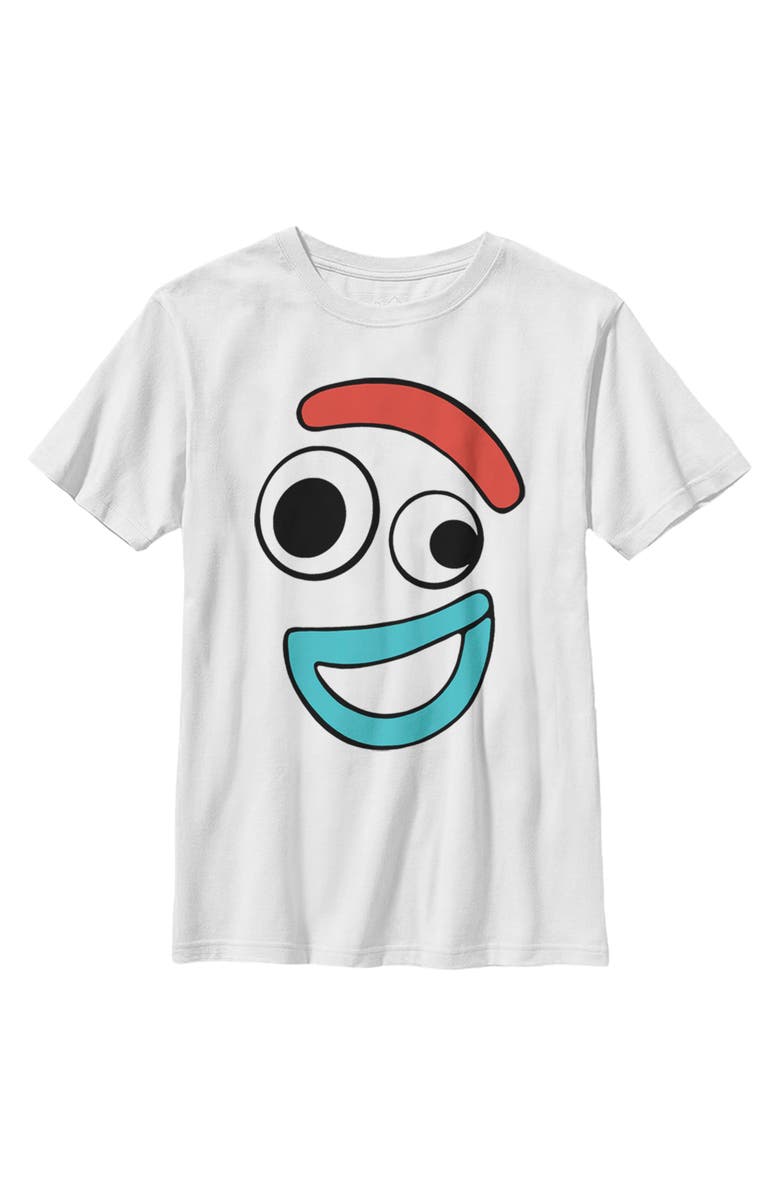 Toy Story Boy's Toy Story Forky Smiling Face Graphic T-Shirt, Main, color, White