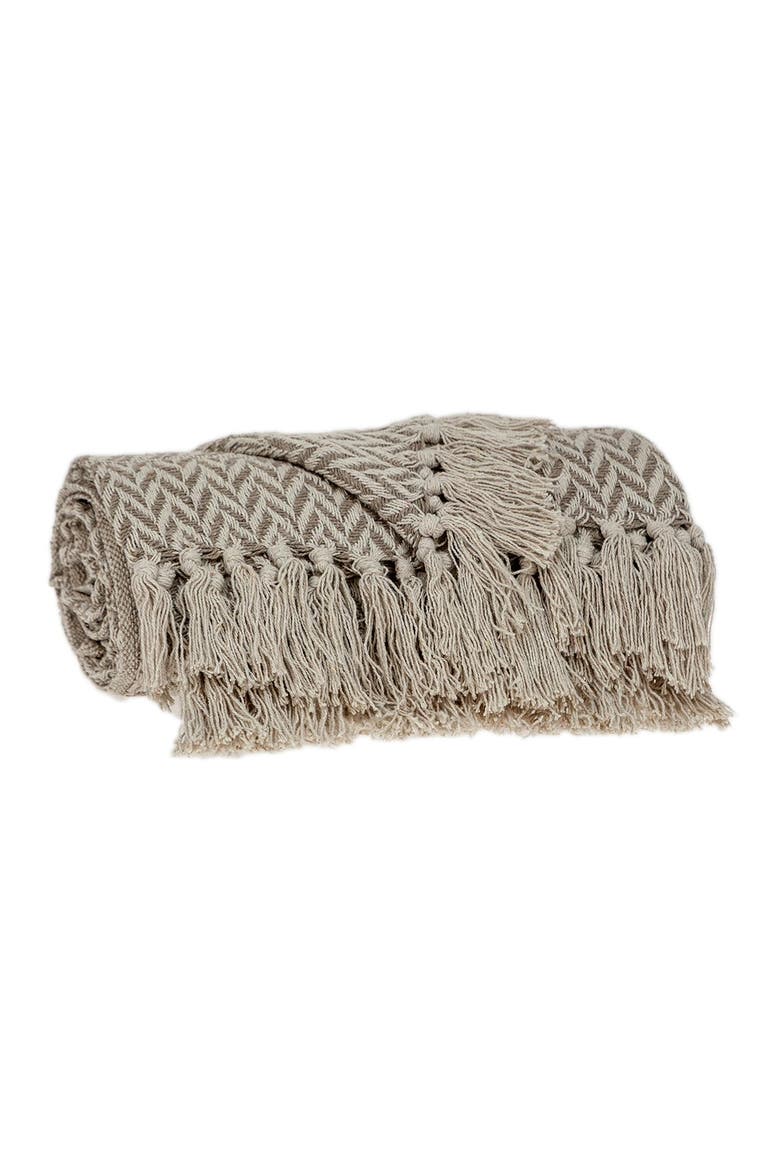 Alma Transitional Brown 52" x 67" Woven Handloom Throw, Alternate, color, BROWN