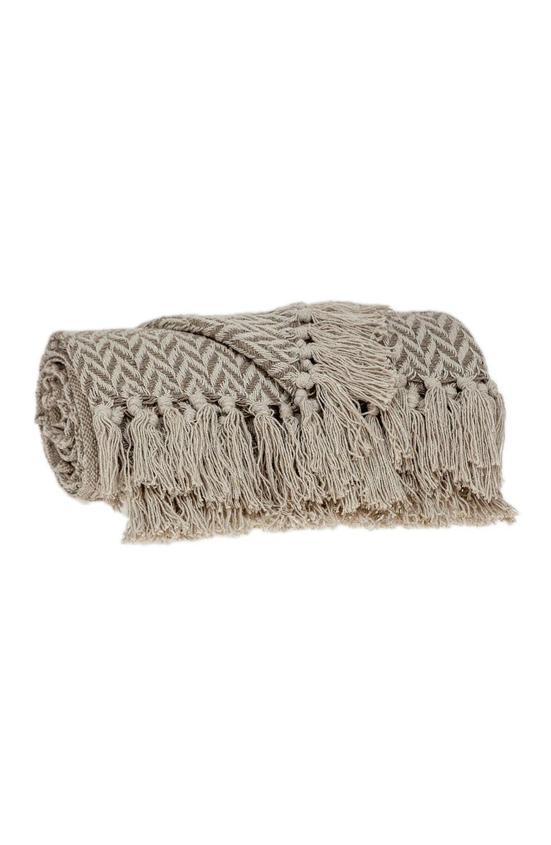 PARKLAND COLLECTION Alma Transitional Brown 52" x 67" Woven Handloom Throw, Alternate, color, Brown