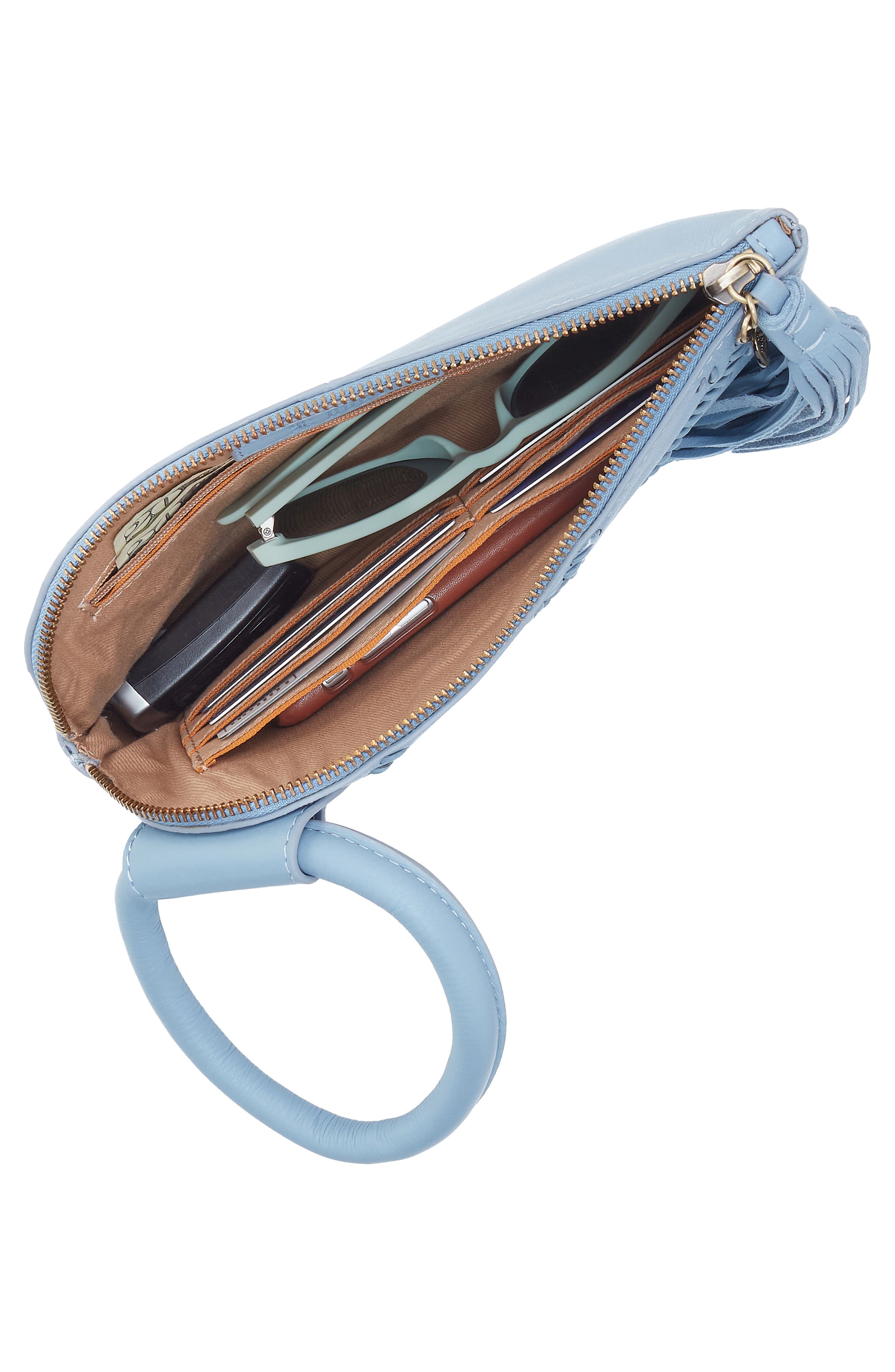 HOBO Sable Leather Wristlet, Alternate, color, Bluebell