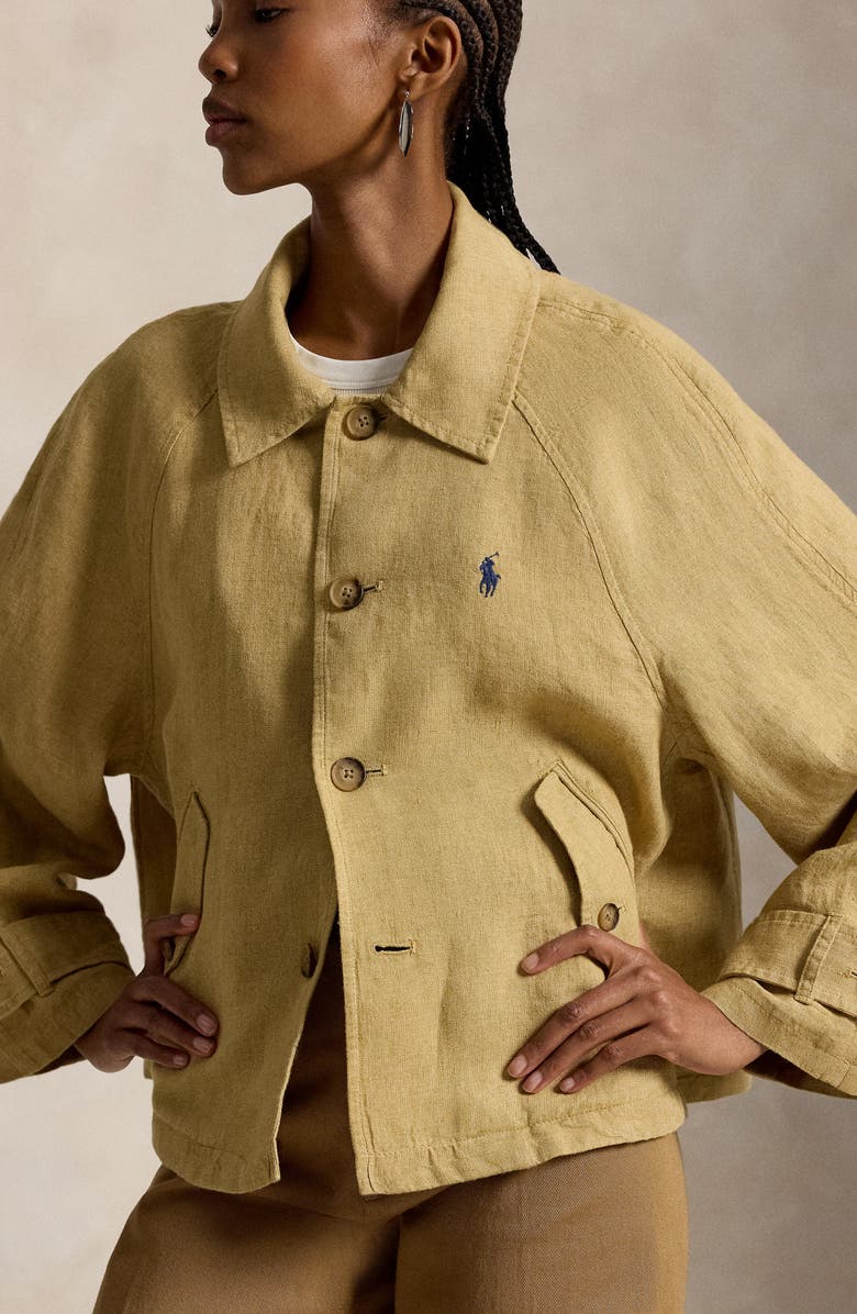 Polo Ralph Lauren Boxy Linen Jacket, Alternate, color, Classic Camel