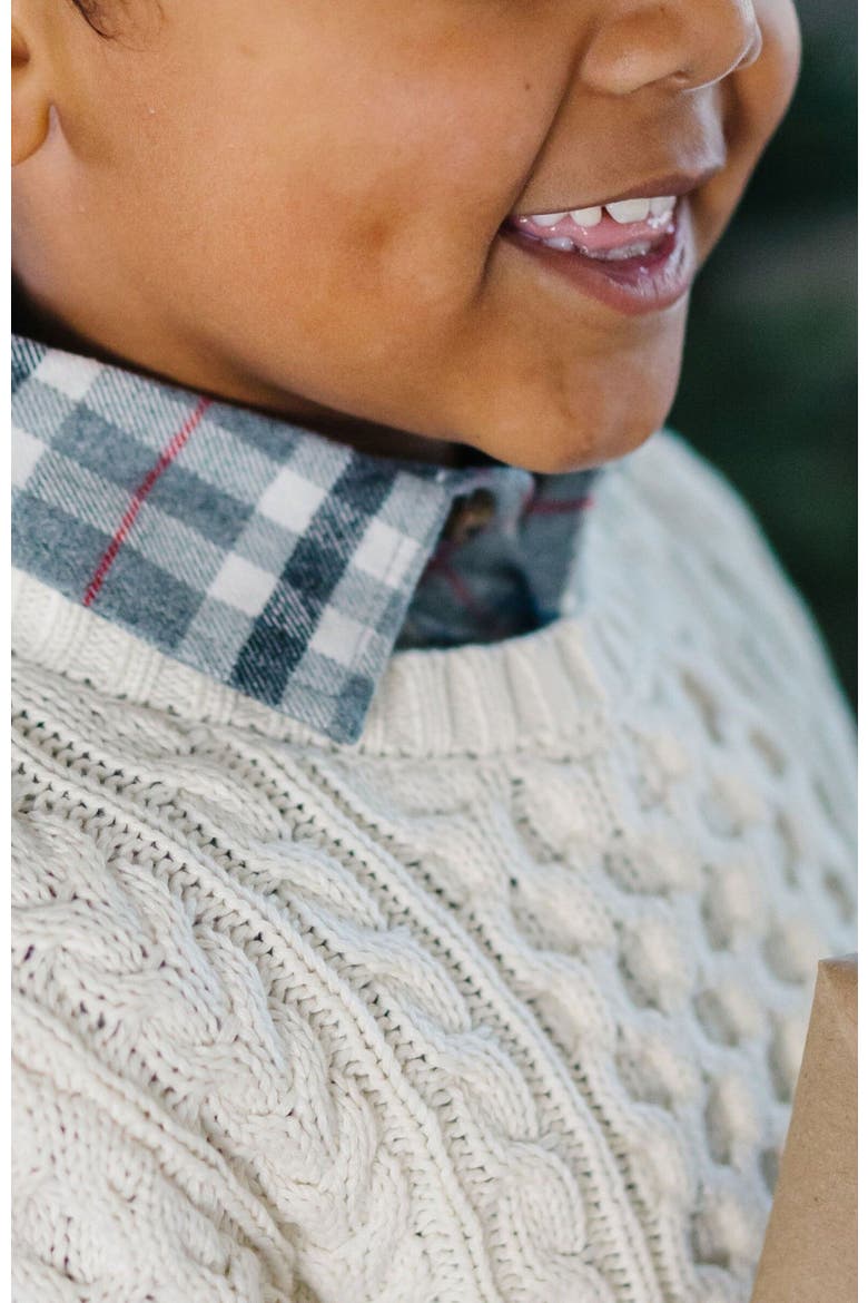 Boys' Organic Fisherman Sweater, Kids, Alternate, color, Ivory Fisherman
