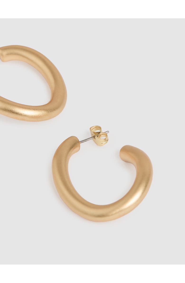 Reiss Freya Wave Hoop Earrings, Alternate, color, Gold Tone