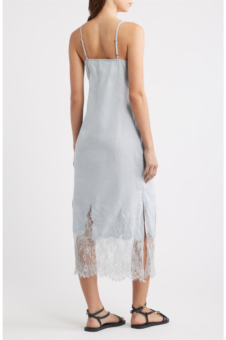 pintuck lace button front slip dress Allsaints Women's Samia Linen Lace Midi Dress , Blue , Size 6