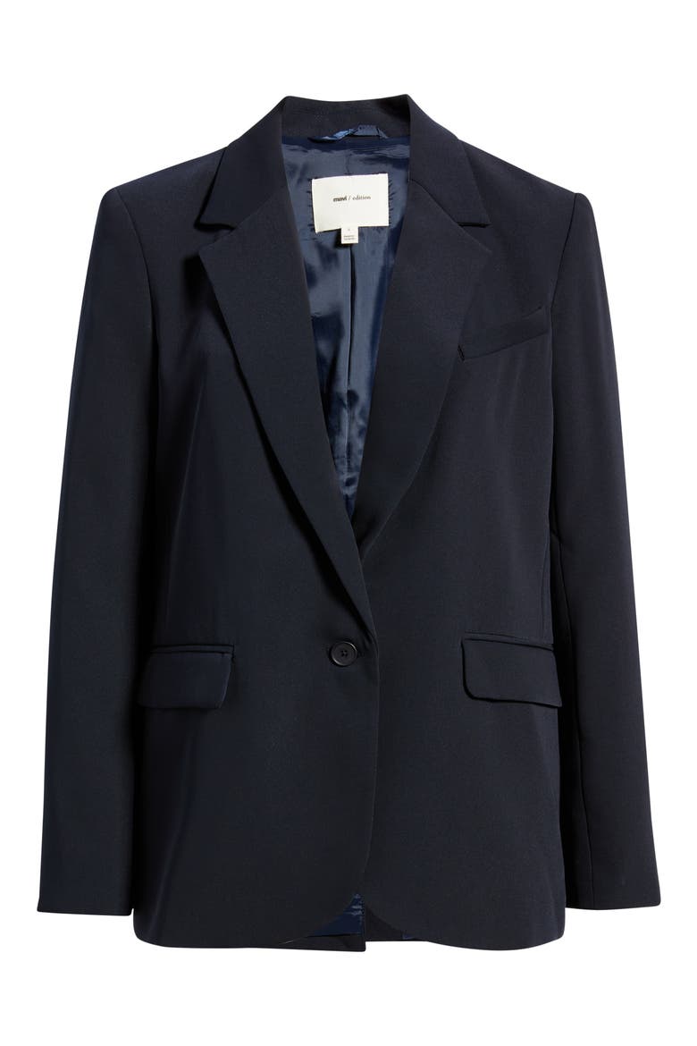 One-Button Blazer, Alternate, color, DARK NAVY
