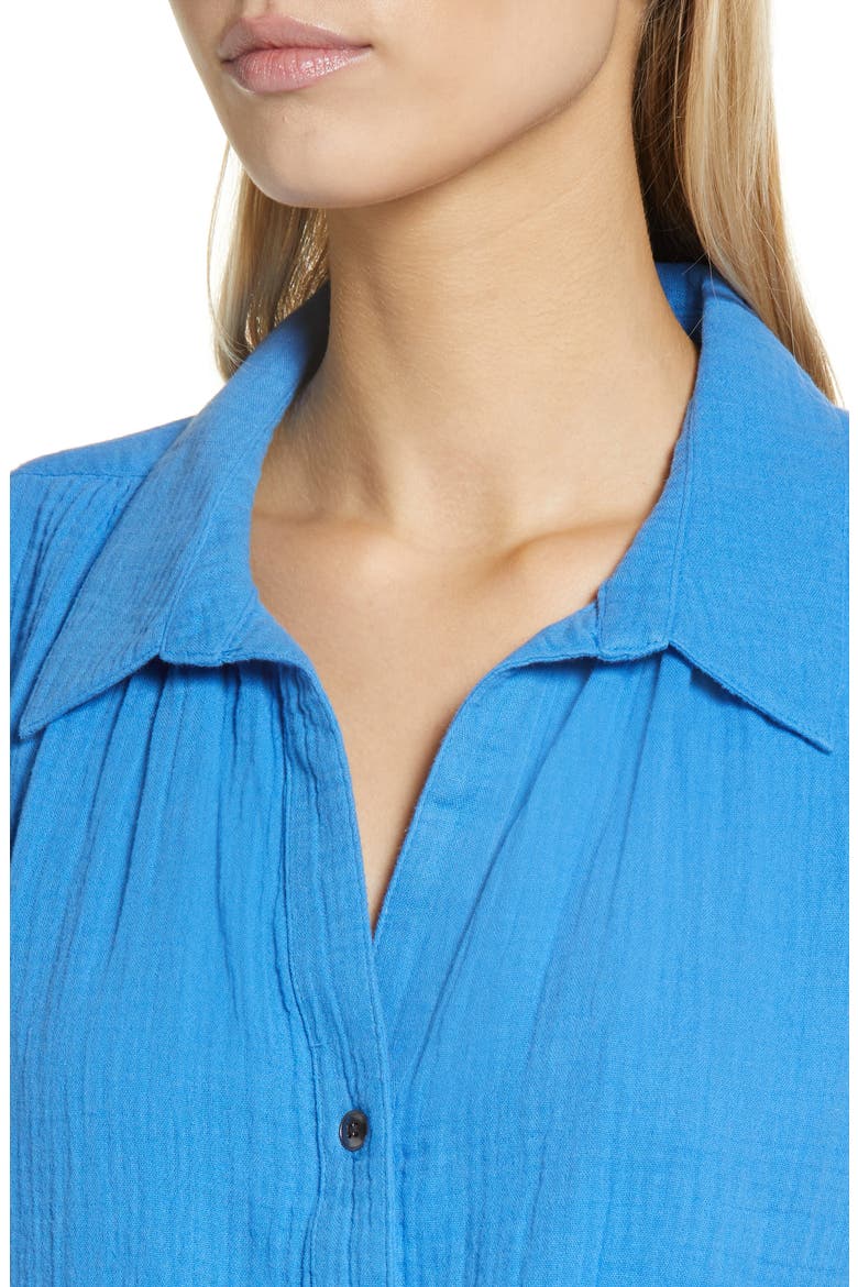 Cotton Camp Shirt, Alternate, color, BLUE PALACE