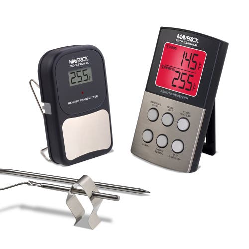 Maverick Long Range Wireless Remote Barbeque Thermometer, Dual Probe In Black
