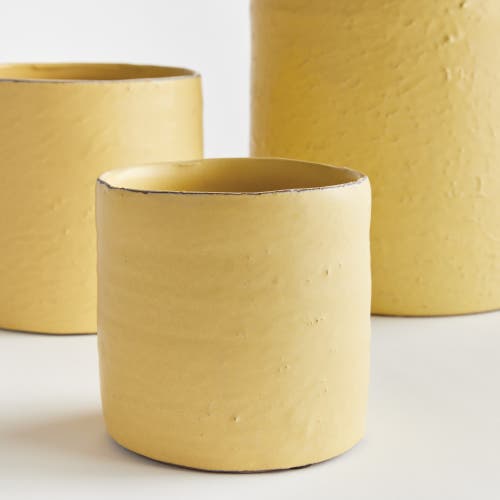 Napa Home & Garden Studio Cachepots Planters, Set Of 3 In Yellow