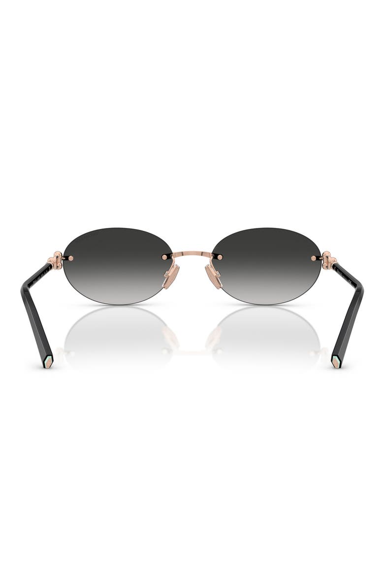 56mm Gradient Oval Sunglasses, Alternate, color, ROSE GOLD/ GREY GRADIENT