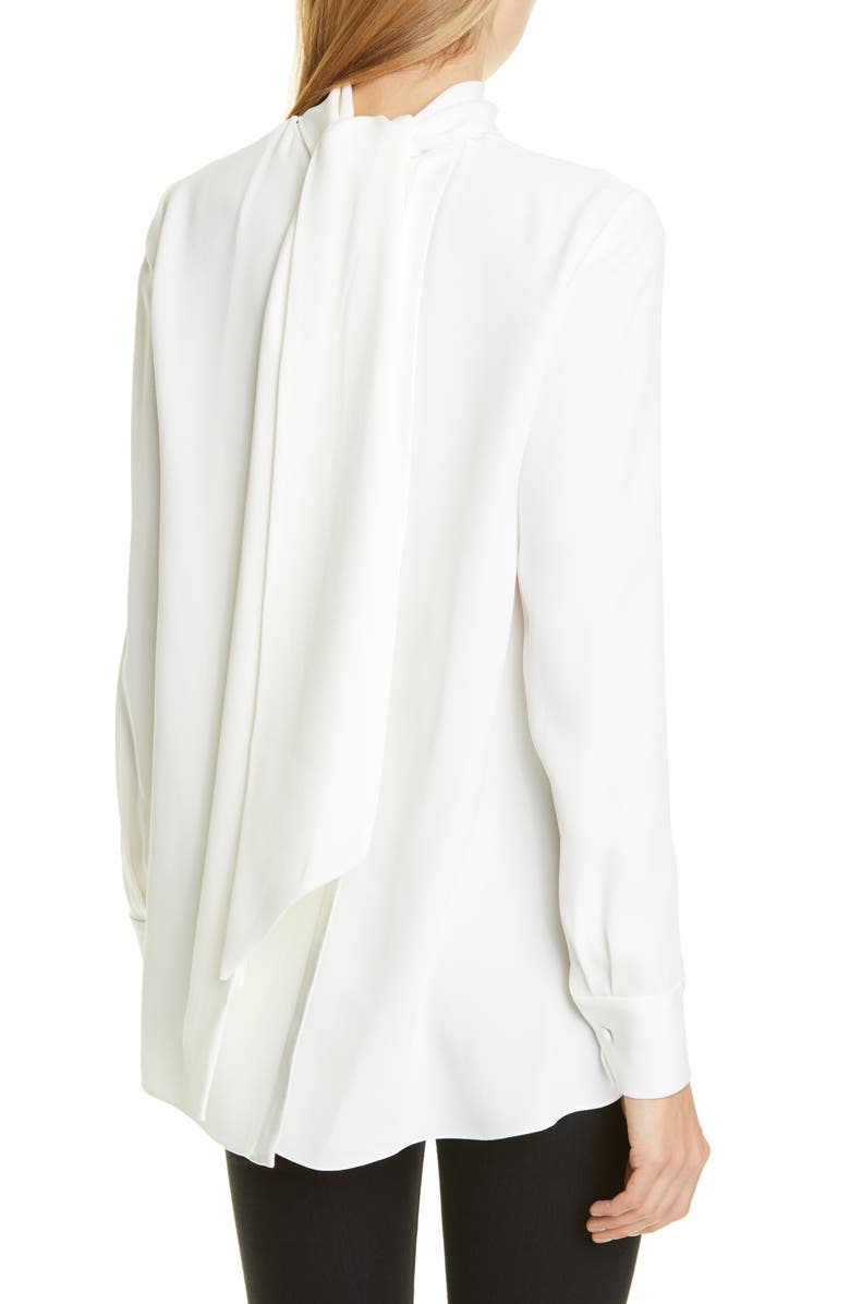 Adam Lippes Scarf Neck Crepe Blouse, Alternate, color, 