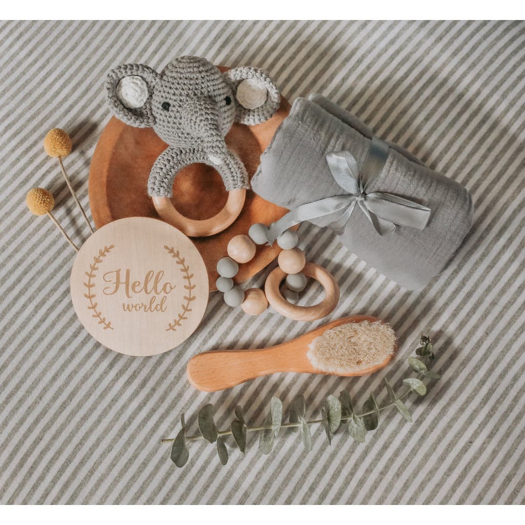 embé Newborn Baby Shower Gift Set in Grey Elephant  product