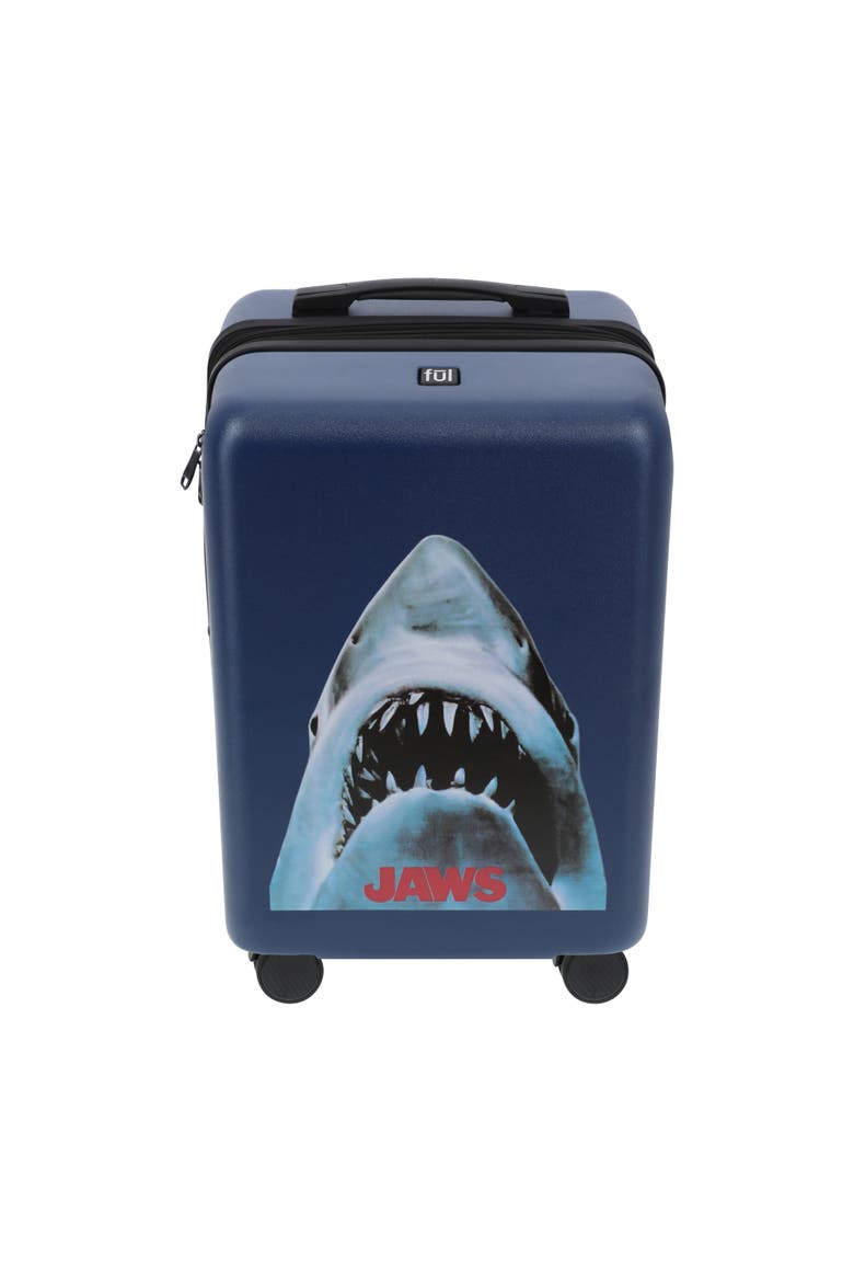 NBC STUDIOS JAWS  22.5" CARRY-ON LUGGAGE, Alternate, color, BLUE