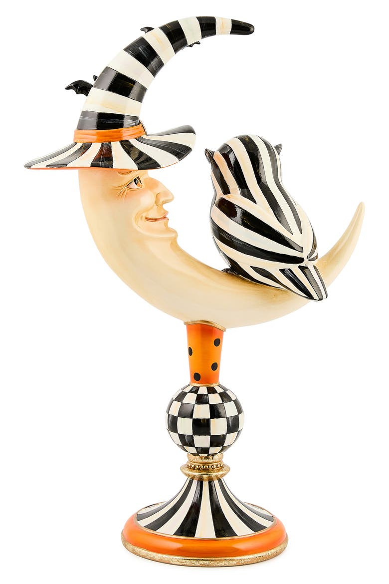 Courtly Owl On Moon Figurine, Alternate, color, COURTLY