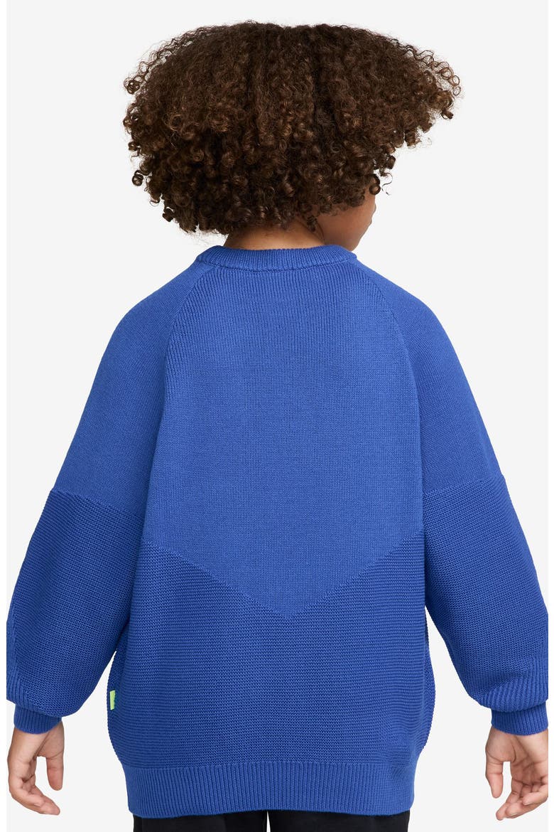 Kids' Sportswear Knit Crewneck Sweater, Alternate, color, GAME ROYAL