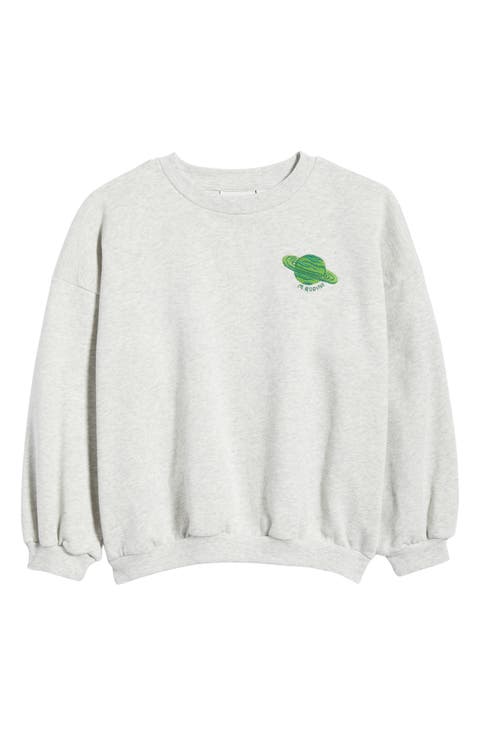 Kids' Planet Emblem Organic Cotton Crewneck Sweatshirt (Little Kid & Big Kid)