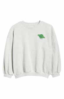 Kids' Planet Emblem Organic Cotton Crewneck Sweatshirt