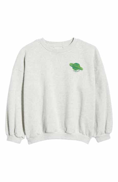Kids' Planet Emblem Organic Cotton Crewneck Sweatshirt