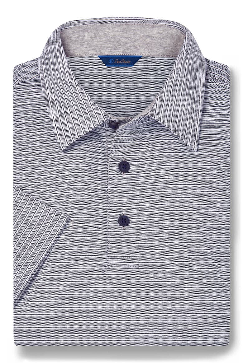 Stripe Cotton Polo, Alternate, color, NAVY