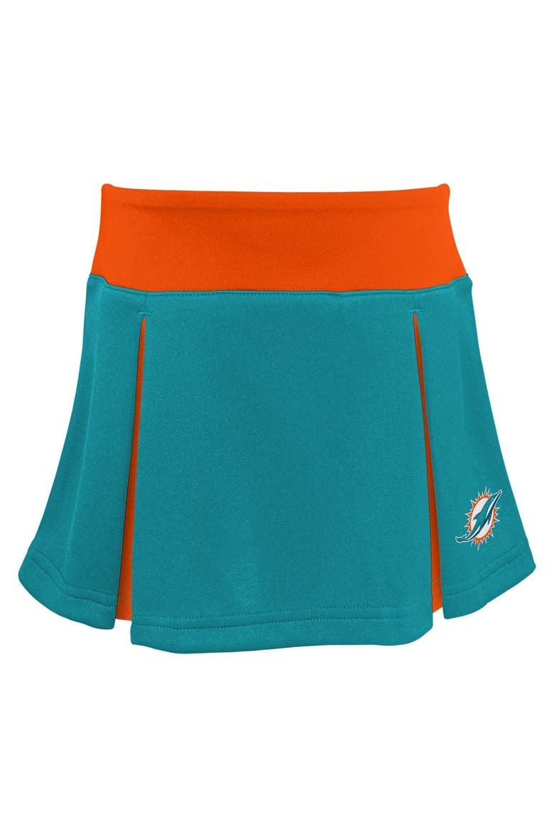 Girls Preschool Aqua Miami Dolphins Spirit Cheerleader Two-Piece Set with Bloomers, Alternate, color, Aqua
