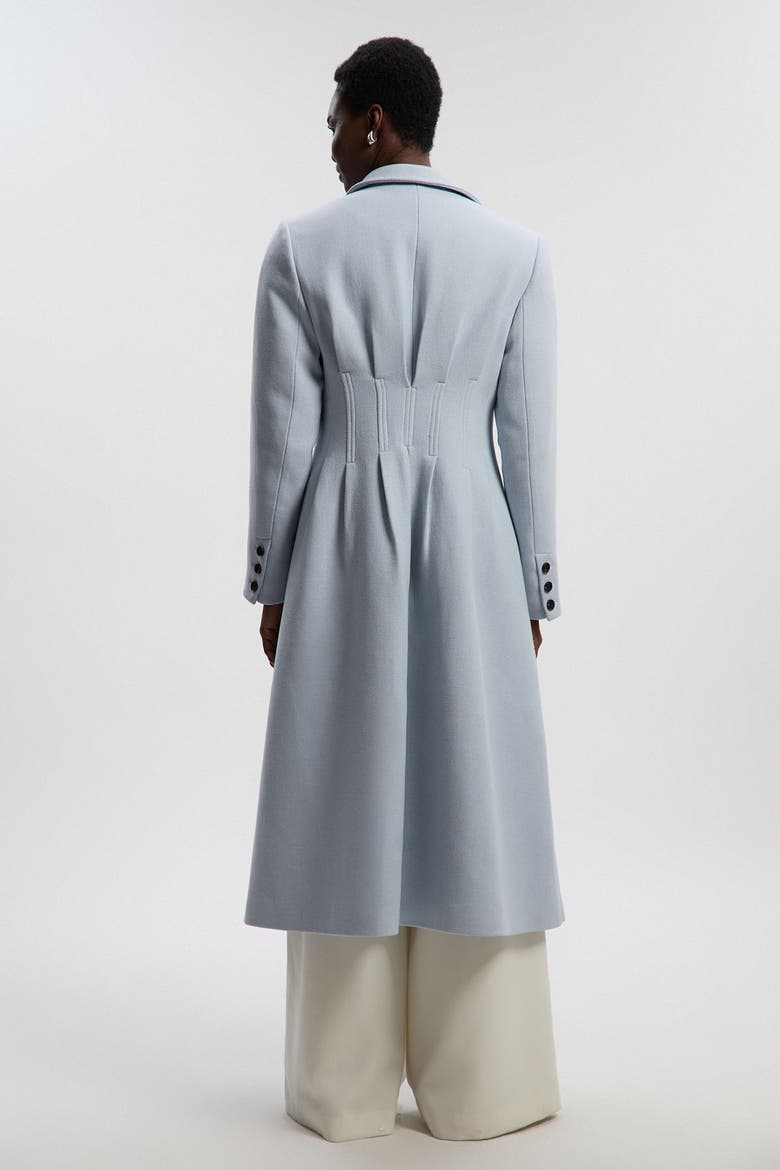 Petite Wool Corset Detail Maxi Coat, Alternate, color, Pale Blue