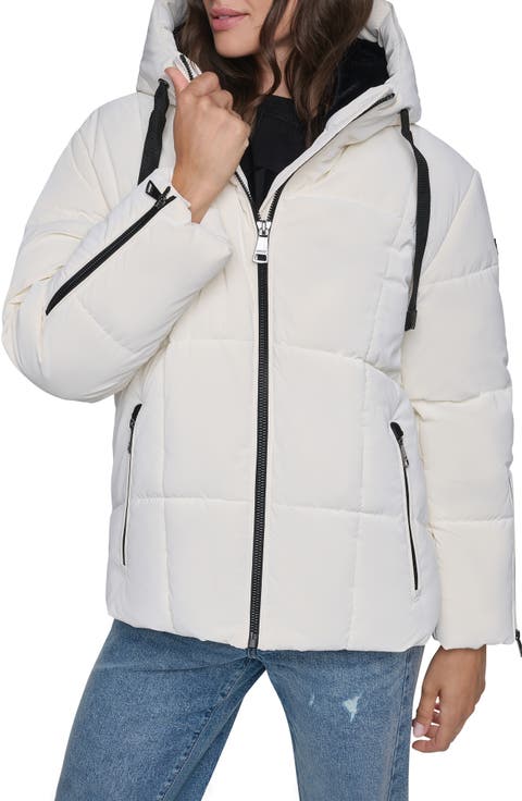 Faux Leather Short Puffer Jacket