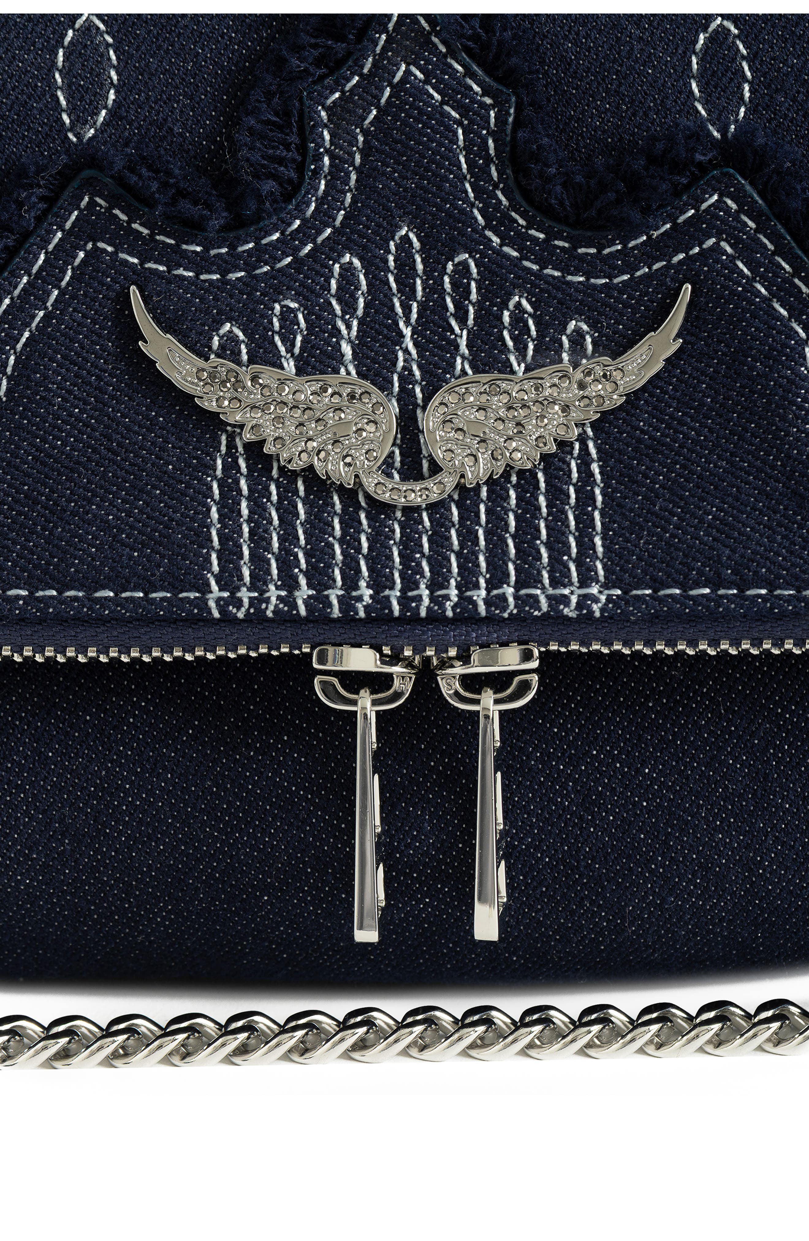Rocky II Denim Crossbody Bag, Alternate, color, SILENT