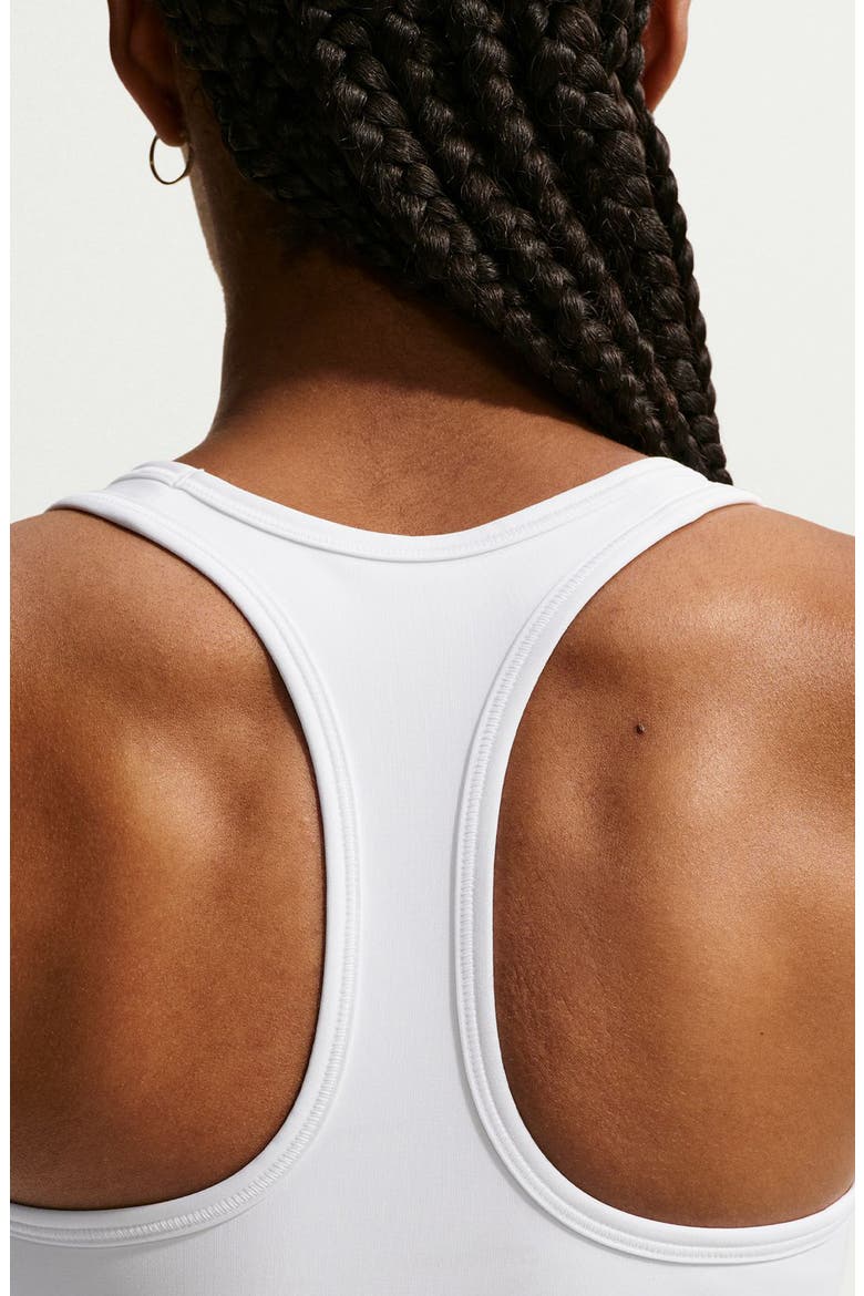Swoosh Medium Support Dri-FIT Unpadded Sports Bra, Alternate, color, WHITE/ BLACK