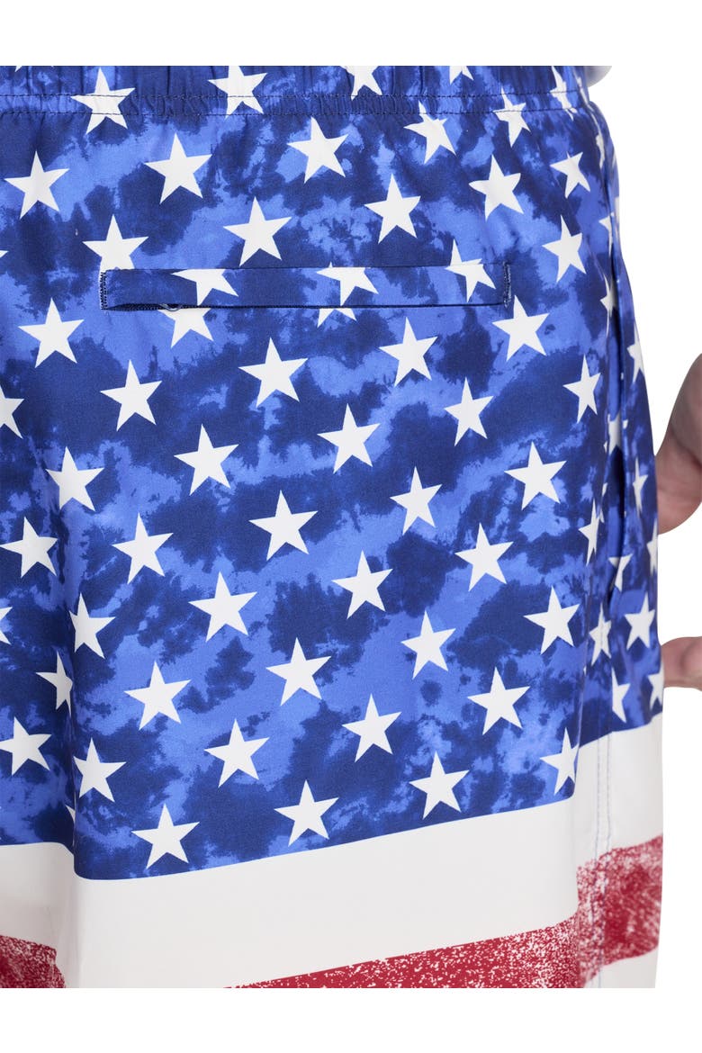 Big & Tall Patriotic Swim Trunks, Alternate, color, BLUE