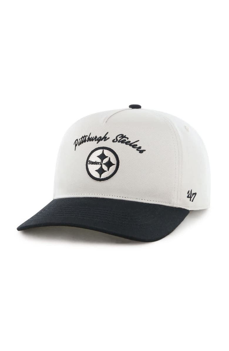 '47 Men's '47 Cream/Black Pittsburgh Steelers Safe Bet Stable Hitch Adjustable Hat, Main, color, 