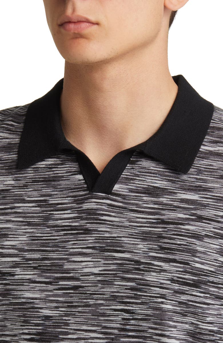 Open Edit Space Dye Johnny Collar Polo Sweater, Alternate, color,