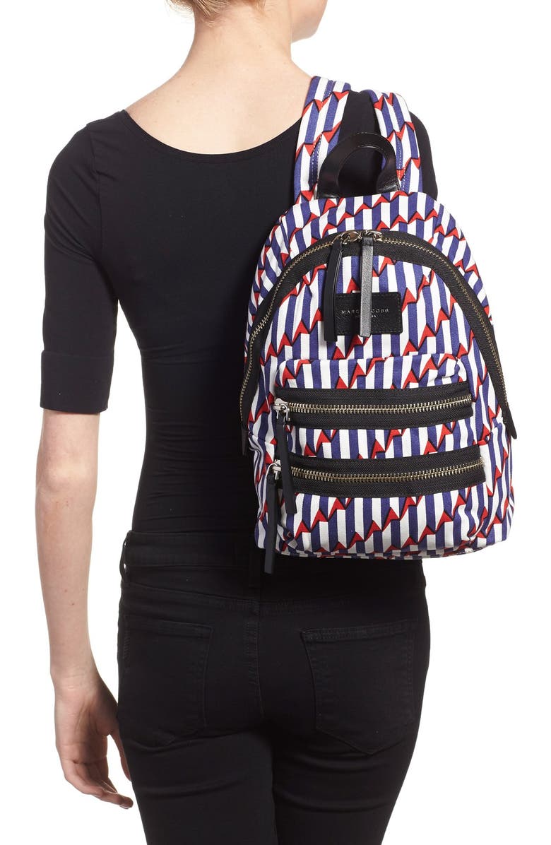 Marc Jacobs 'Arrow Head - Mini Biker' Canvas Backpack, Alternate, color,