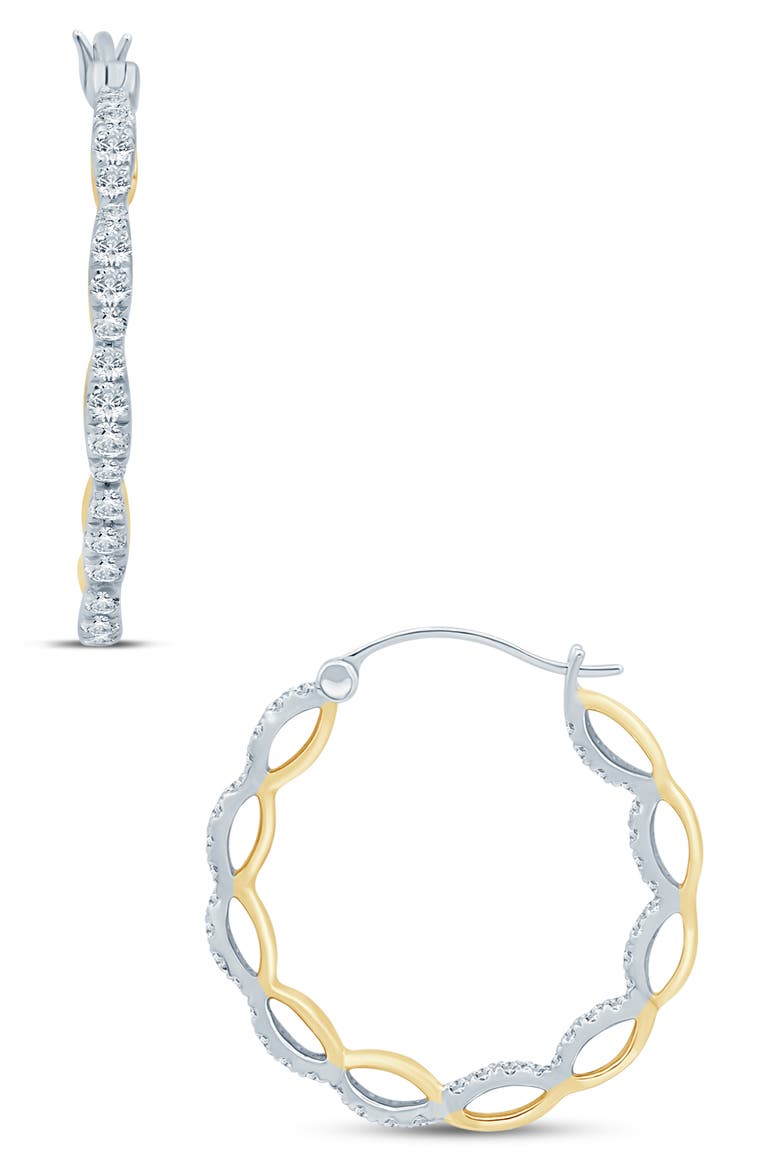 Diamond Hoop Earrings - 0.25ct., Main, color, WHITE GOLD/ YELLOW GOLD