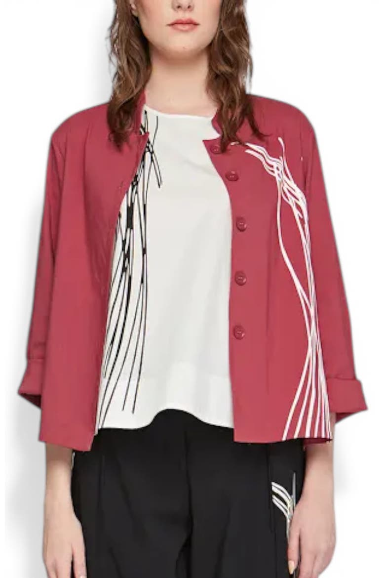 Seraphina Printed Linen Cotton Shirt Jacket, Main, color, Dry Rose