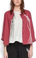 LUUKAA Seraphina Printed Linen Cotton Shirt Jacket