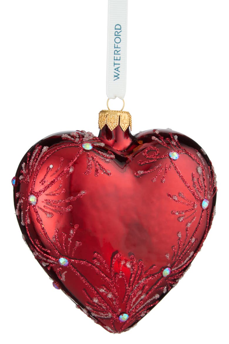 Holiday Heirlooms Red Heart Glass Ornament, Alternate, color, RED