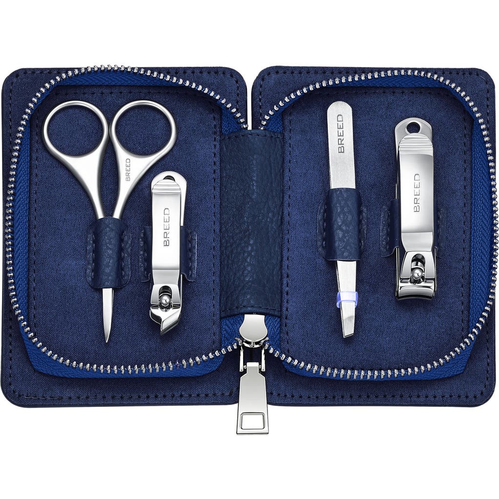 Breed Sabre 4 Piece Surgical Steel Groom Kit In Blue