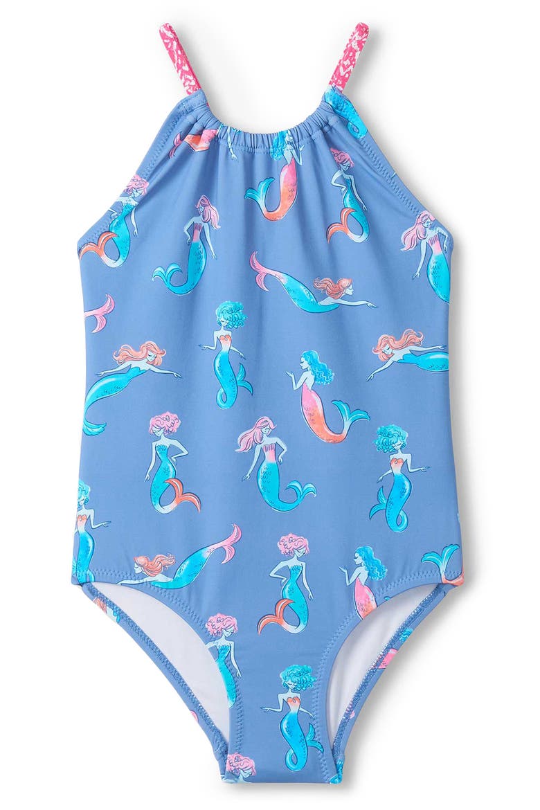 Kids' Salty Mermaids One-Piece Swimsuit, Main, color, STAR SAPPHIRE
