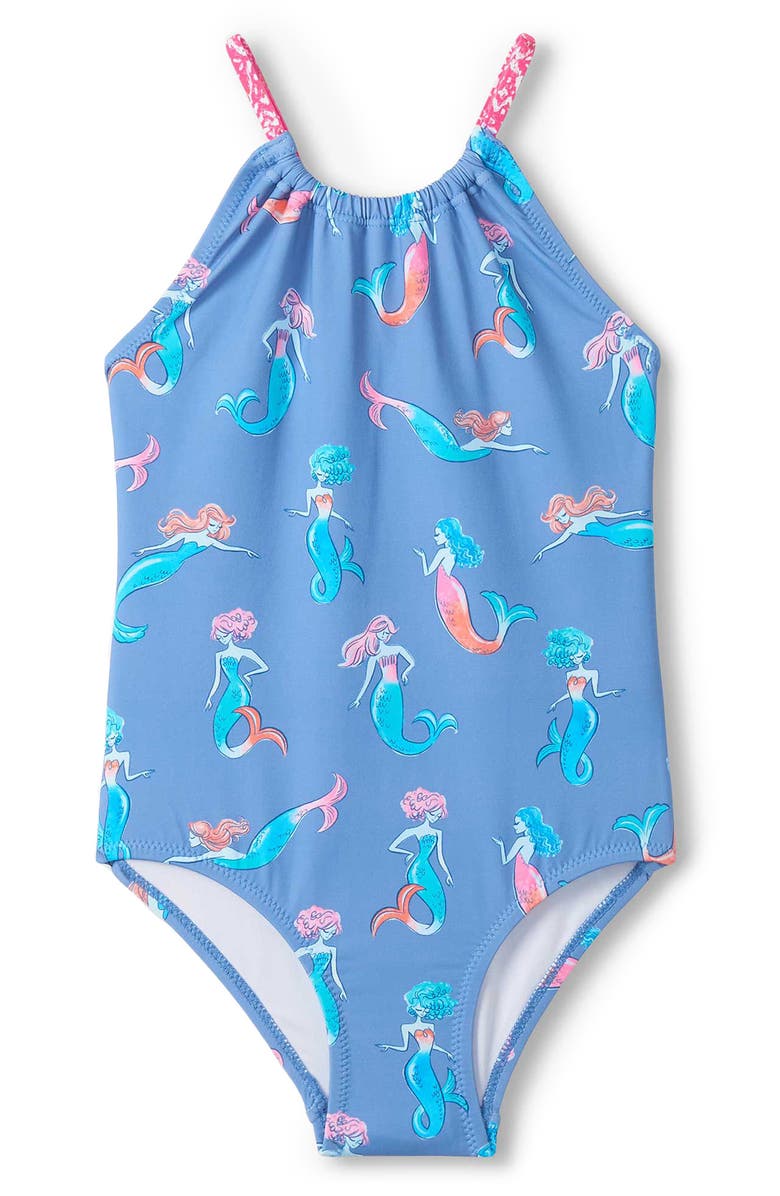 Hatley Kids' Salty Mermaids One-Piece Swimsuit, Main, color, Star Sapphire