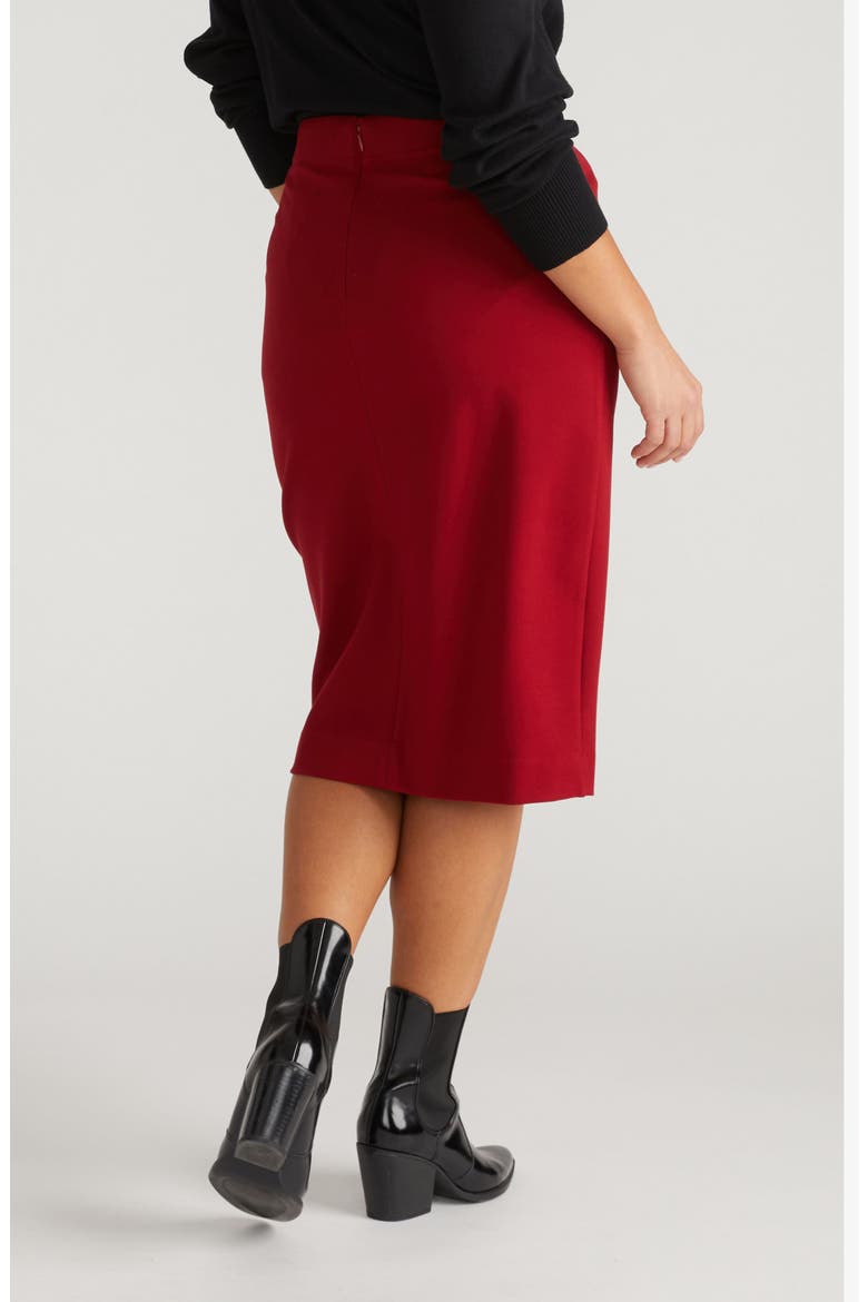 Anya Ponte Skirt, Alternate, color, GARNET RED