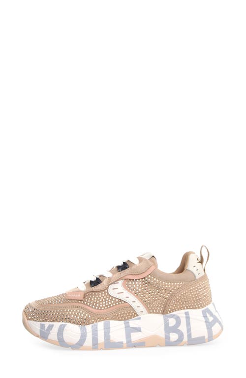 Shop Voile Blanche Club105 Sneaker In Beige Strass