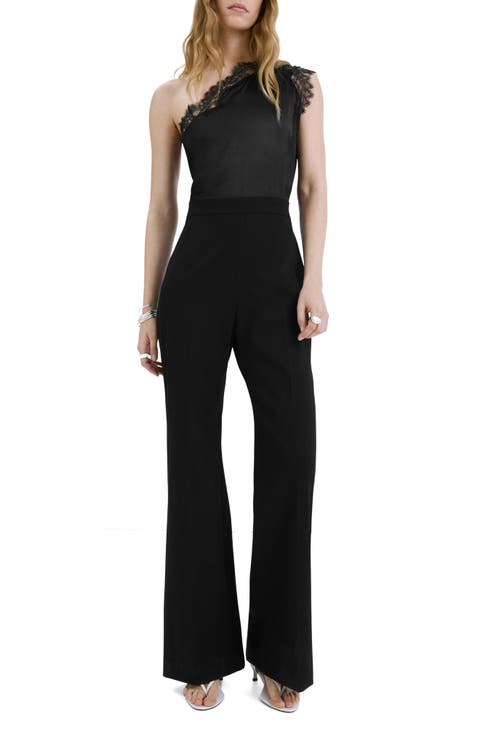 Lace Detail One-Shoulder Jumpsuit