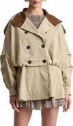 Avec Les Filles Blouson Peplum Trench Jacket