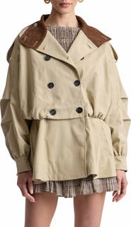 Avec Les Filles Blouson Peplum Trench Jacket