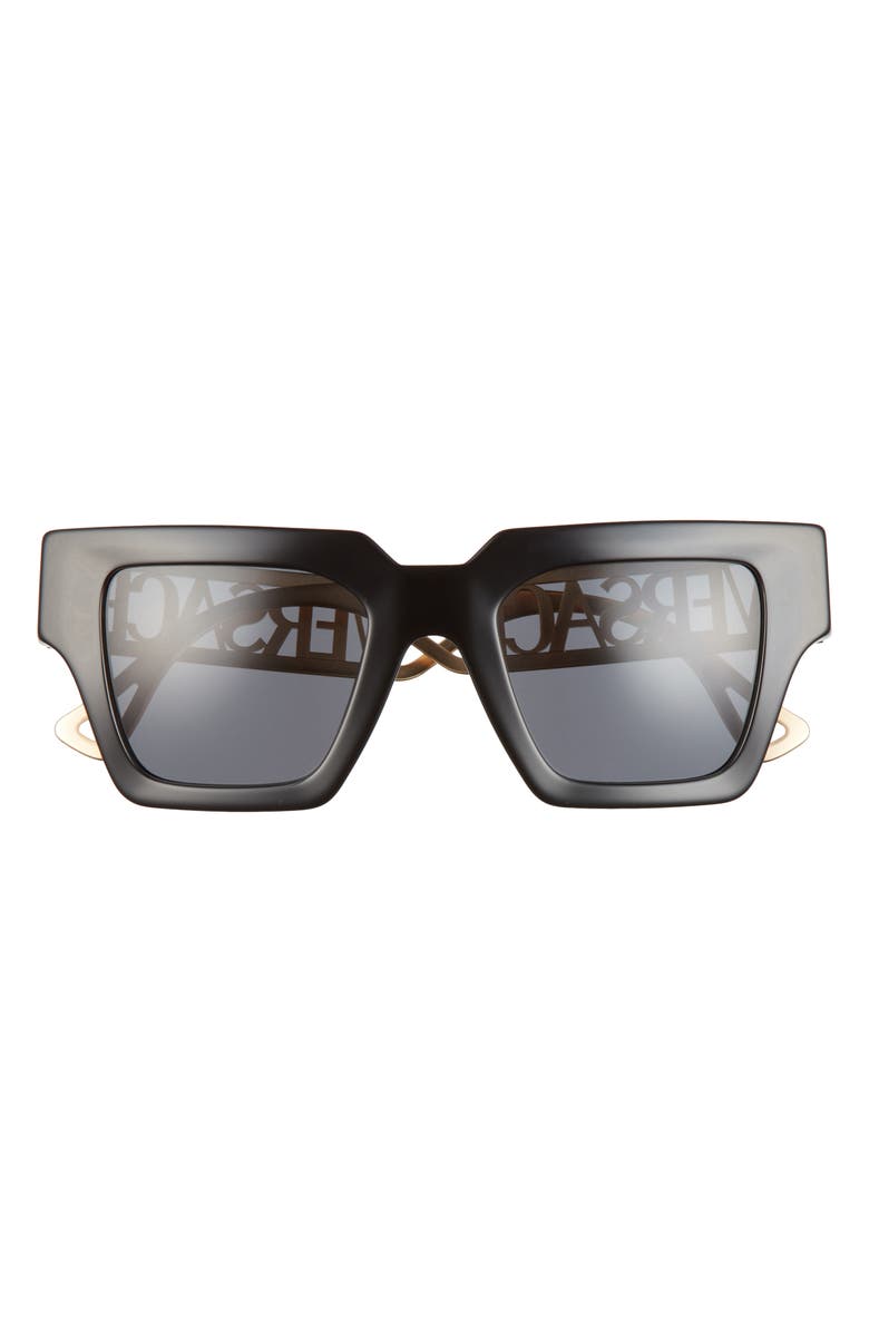 Versace 50mm Square Sunglasses, Main, color, Dark Grey