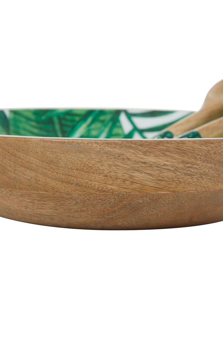 GINGER BIRCH STUDIO Palm Salad Bowl & Servers Set, Alternate, color, 