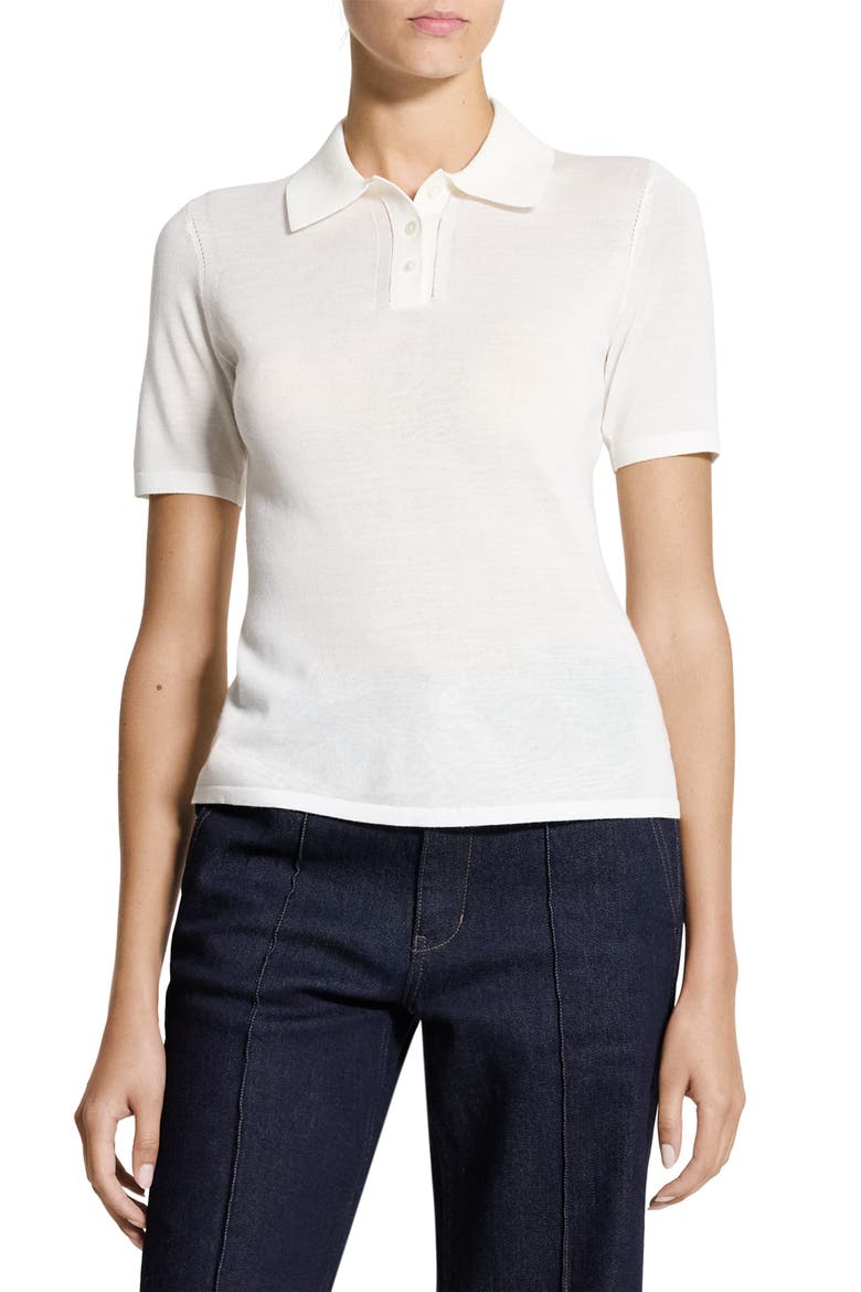 Merino Wool Polo, Main, color, NEW IVORY