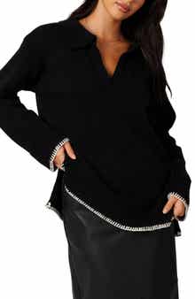 Petal & Pup Elise Blanket Stitch Johnny Collar Sweater