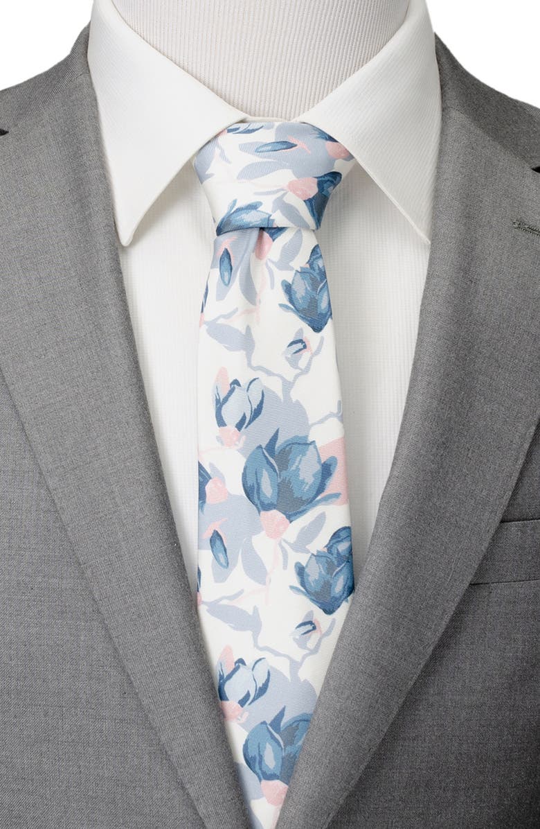 Cufflinks, Inc. Watercolor Floral Silk Tie, Alternate, color, White